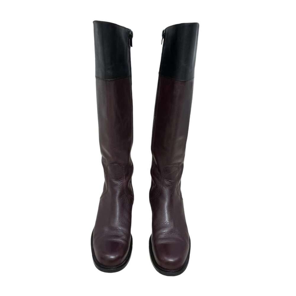 Talbots Leather Two Tone Knee High Riding Boots women's size 7.5 - Picture 2 of 11
